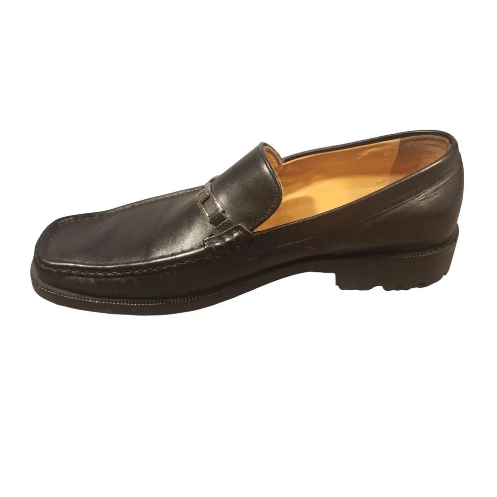 Bruno Magli Shoes Mens Size 11 Leather Blaine Black Slip On Dress Bit Loafers